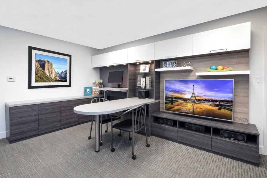 Home Office & Media Center Combination Makes the Most of a Small Space